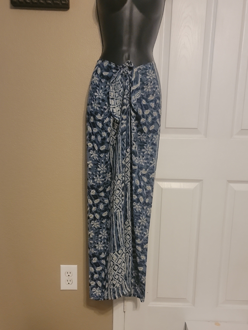 Moda International Blue Floral Tie-Front Maxi Skirt